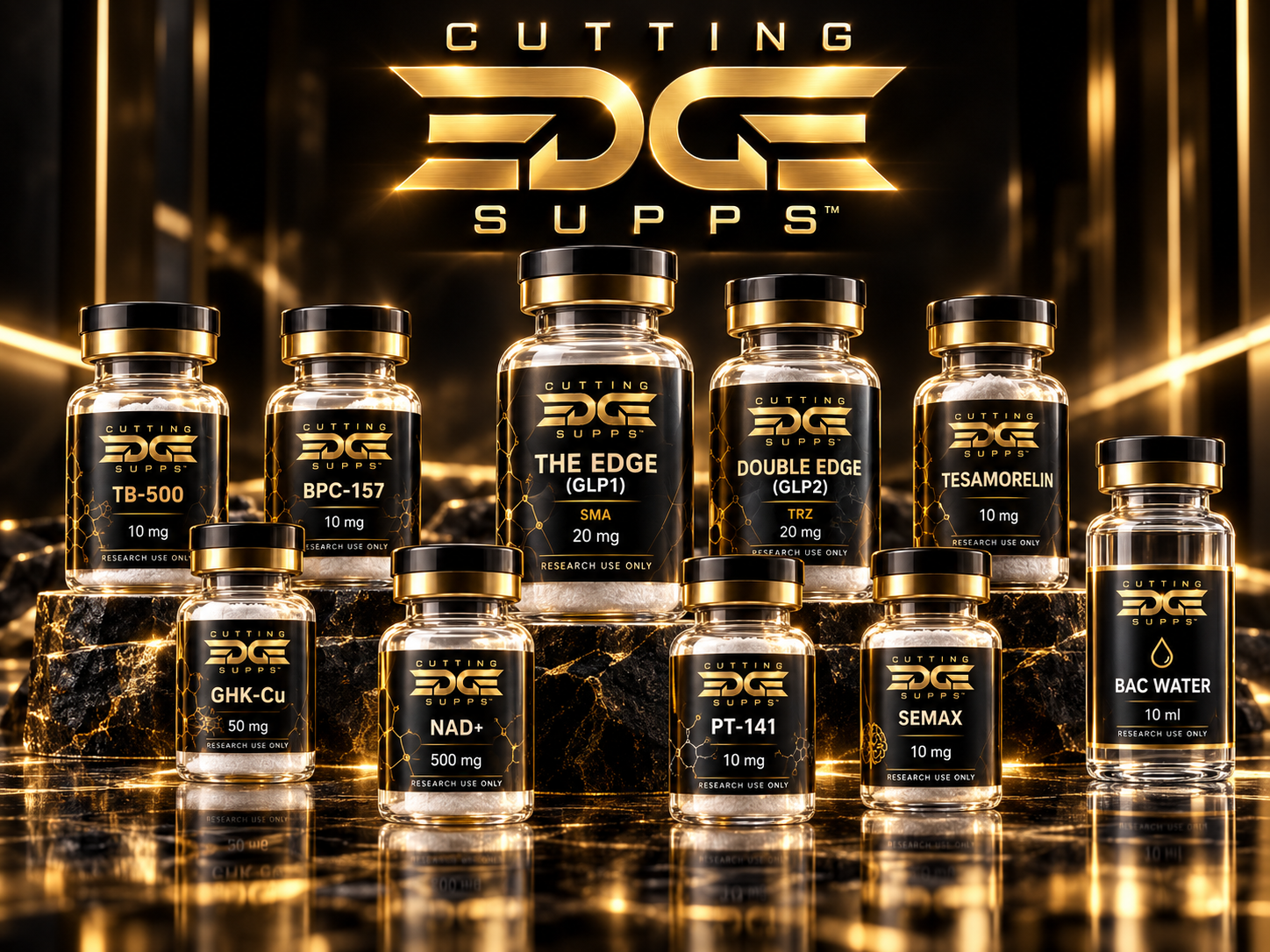 CE SUPPS branded research product vials